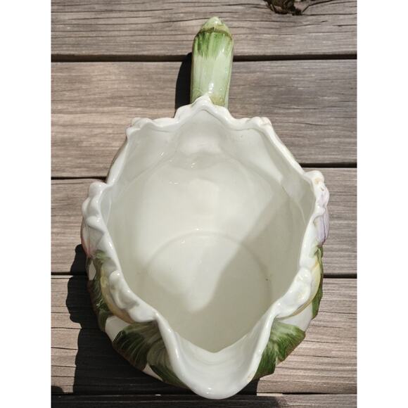 Fitz and Floyd Omnibus Tulip Pitcher 1990 Yellow Pink Purple Green Handpainted - Picture 6 of 7